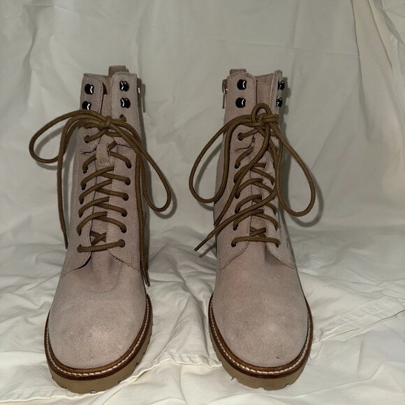 Seychelles Shoes - Taupe Lace-Up Combat Boots- Seychellas | Chunky Sole | Fall/Winter Essential